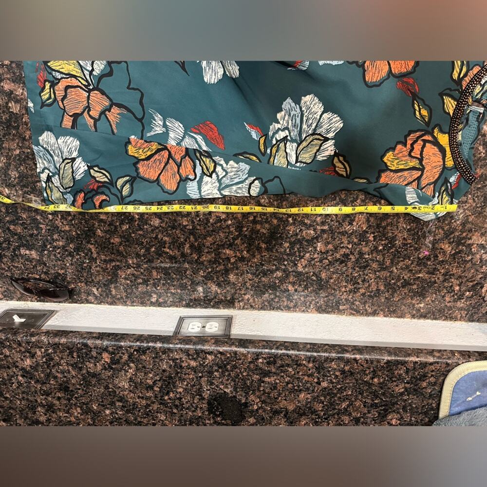 Maeve Anthropologie Teal Floral Dress Beaded Neckline | Women’s Medium | Mini - Picture 9 of 10